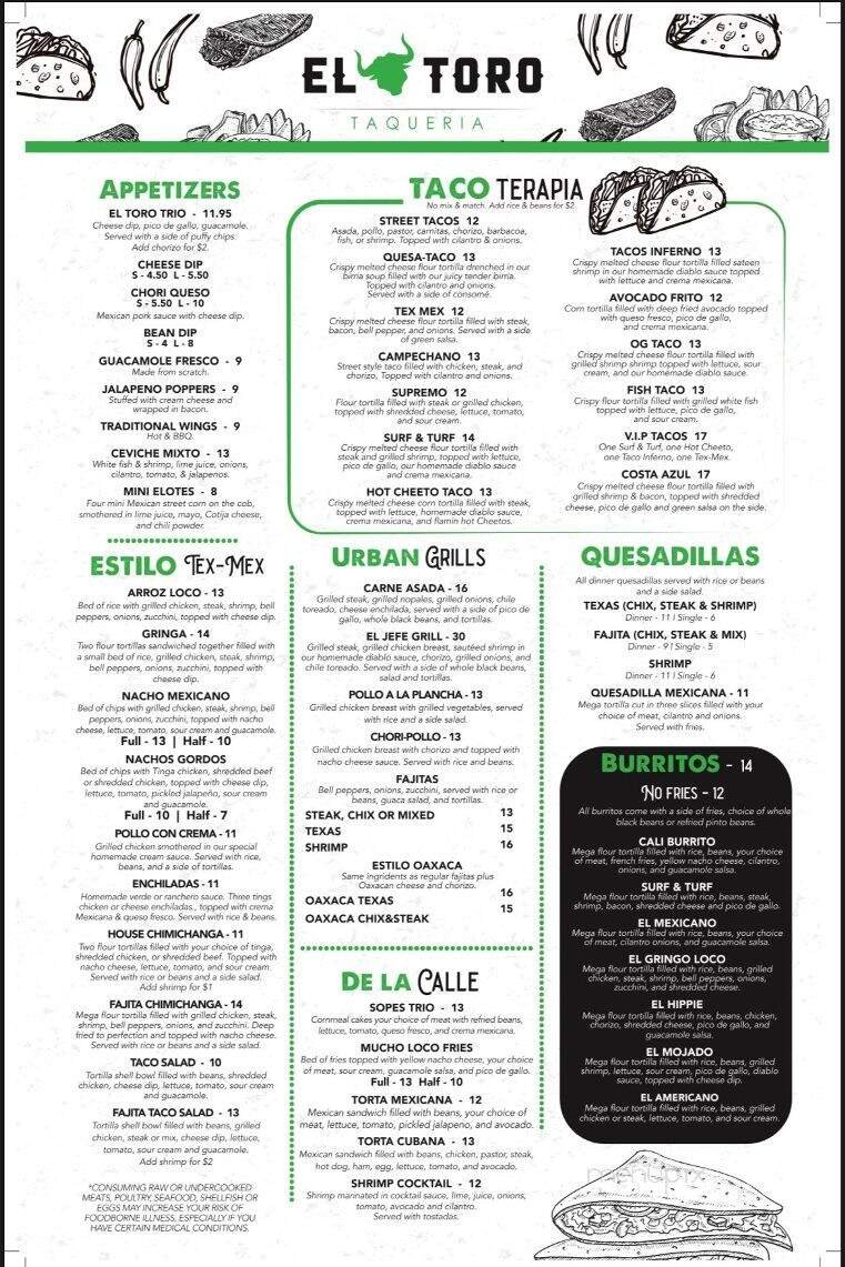Menu page 1