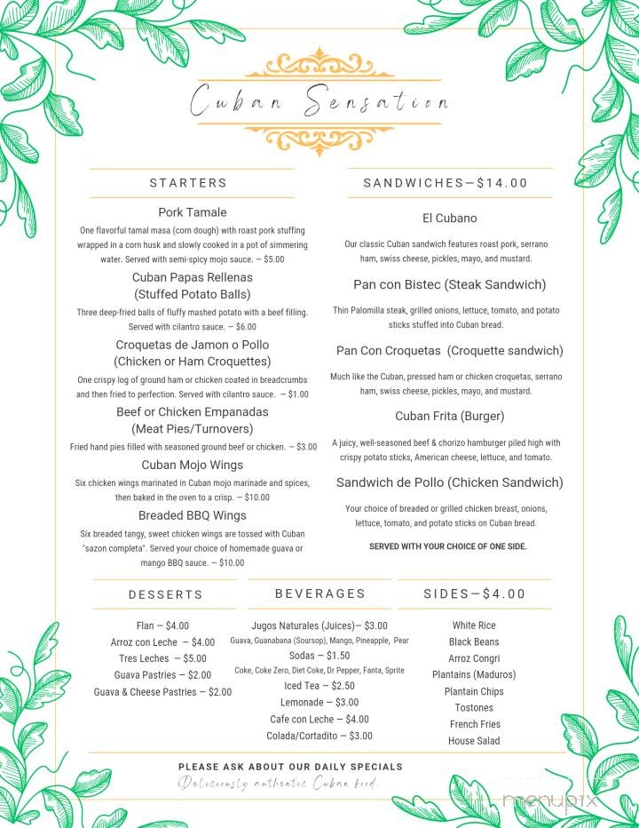 Menu page 1
