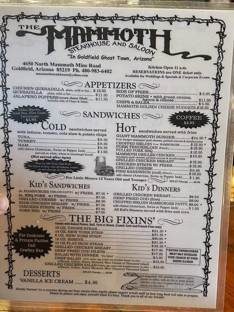 Menu page 1