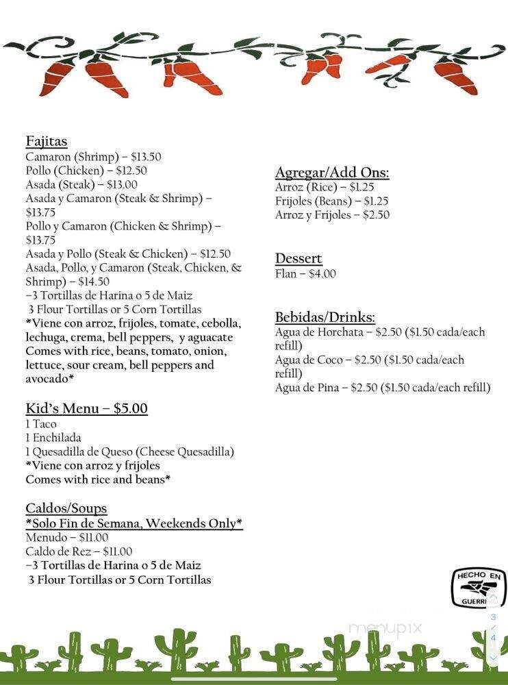 Menu page 3