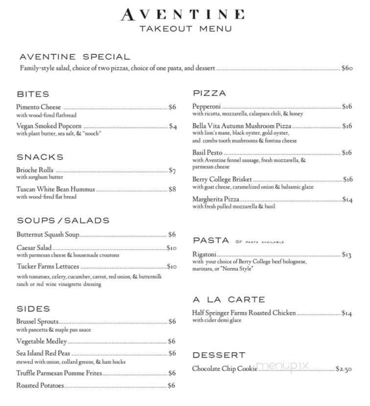 Menu page 1