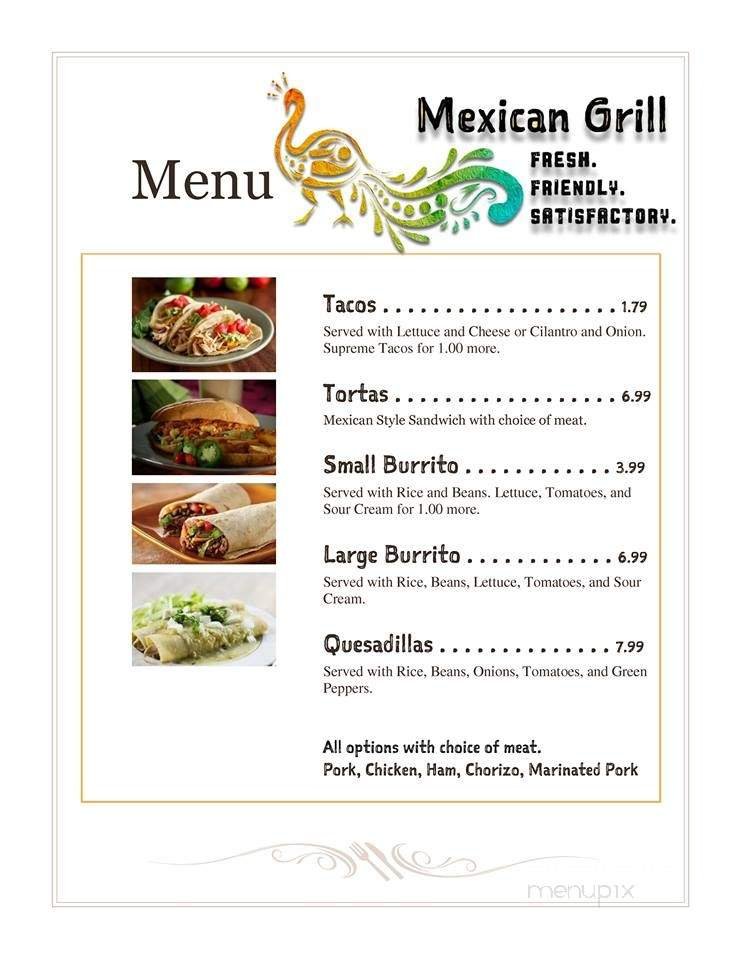 Menu page 1