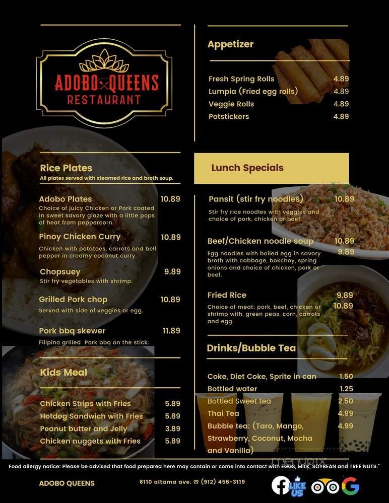 Menu page 1