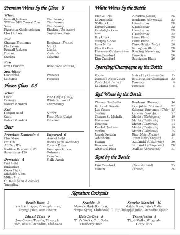 Menu page 1