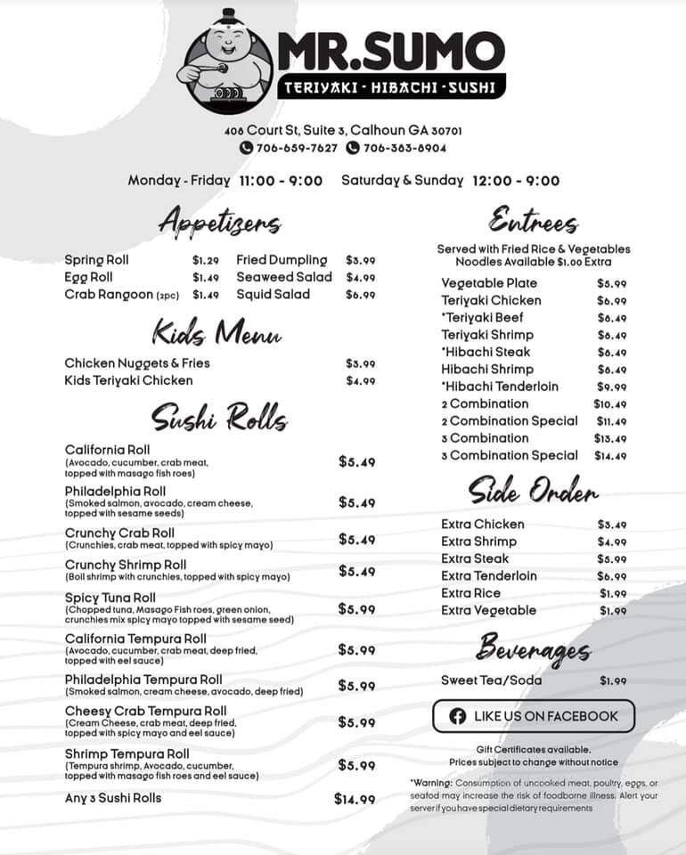 Menu page 3