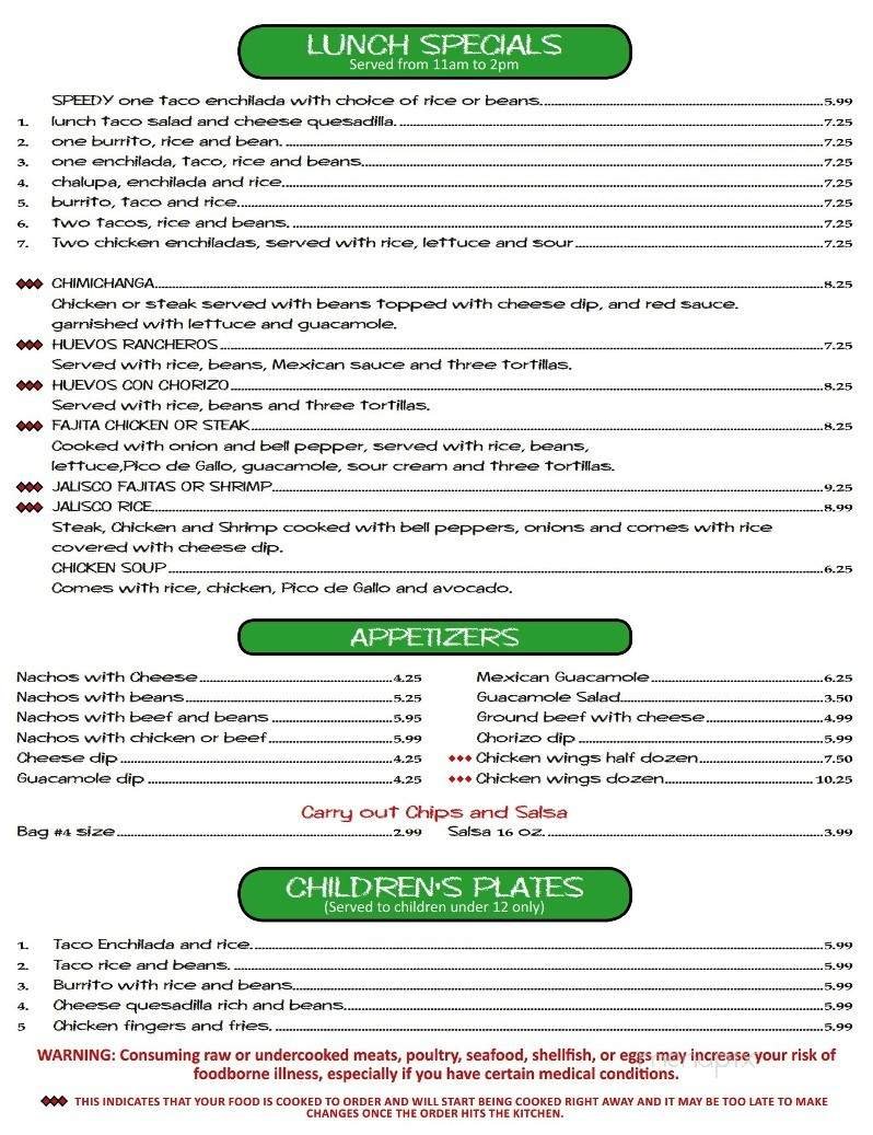 Menu page 1