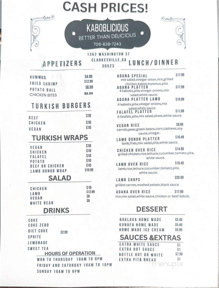 Menu page 1