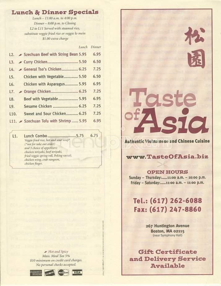 Menu page 1