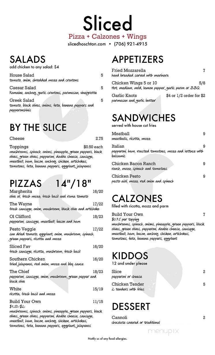 Menu page 1