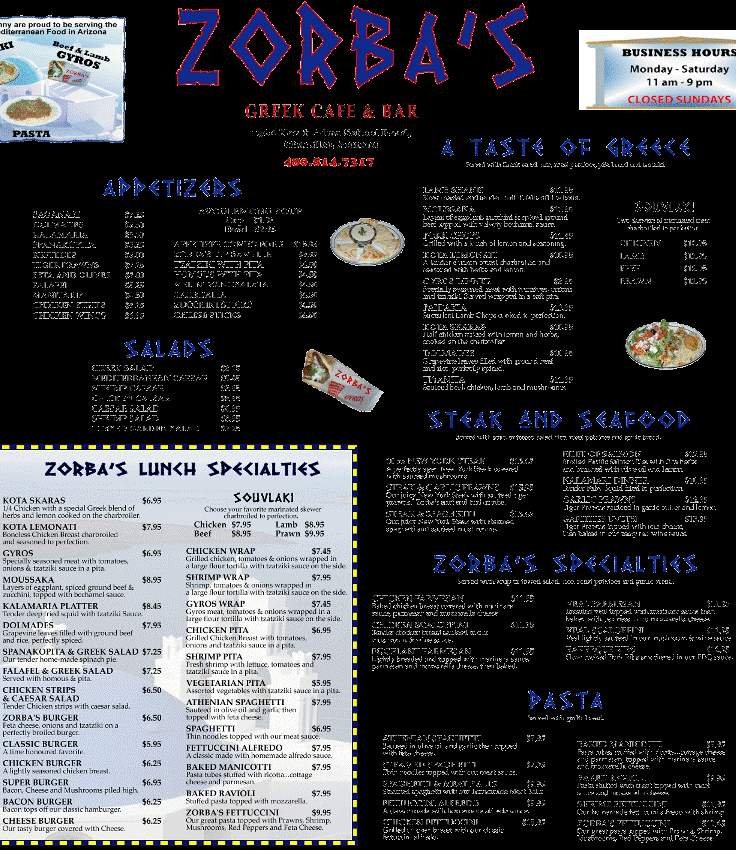 Menu page 1