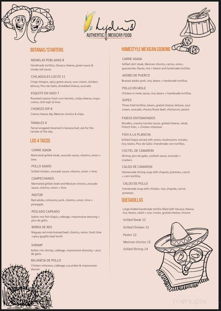 Menu page 1