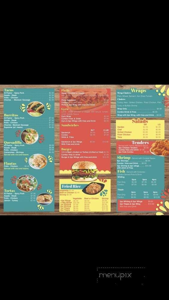 Menu page 1