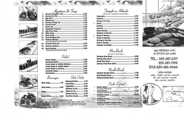 Menu page 1