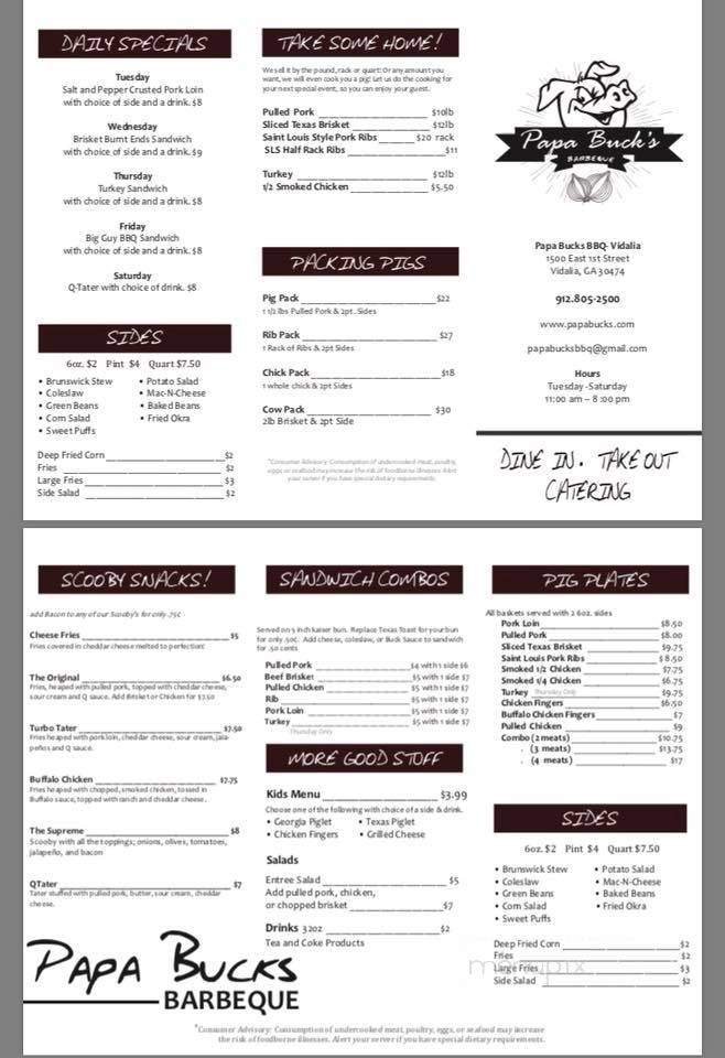 Menu page 1