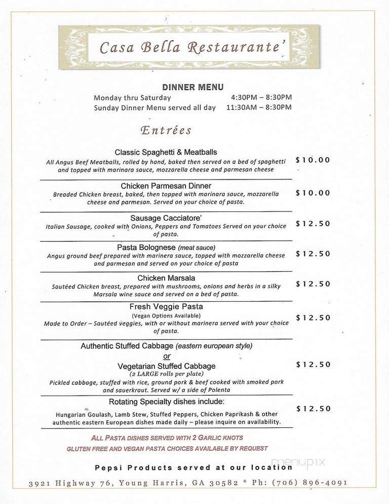 Menu page 1