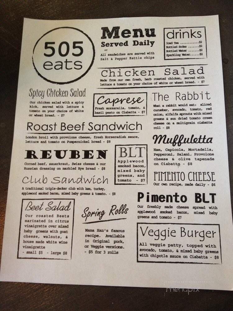 Menu page 1