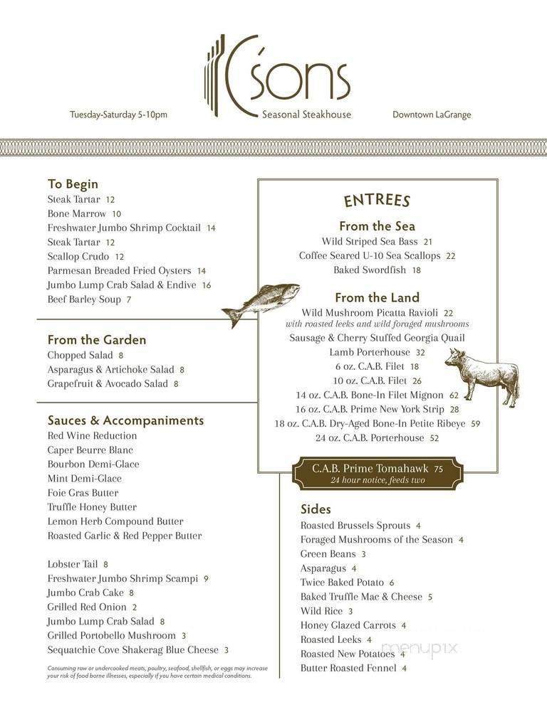 Menu page 1