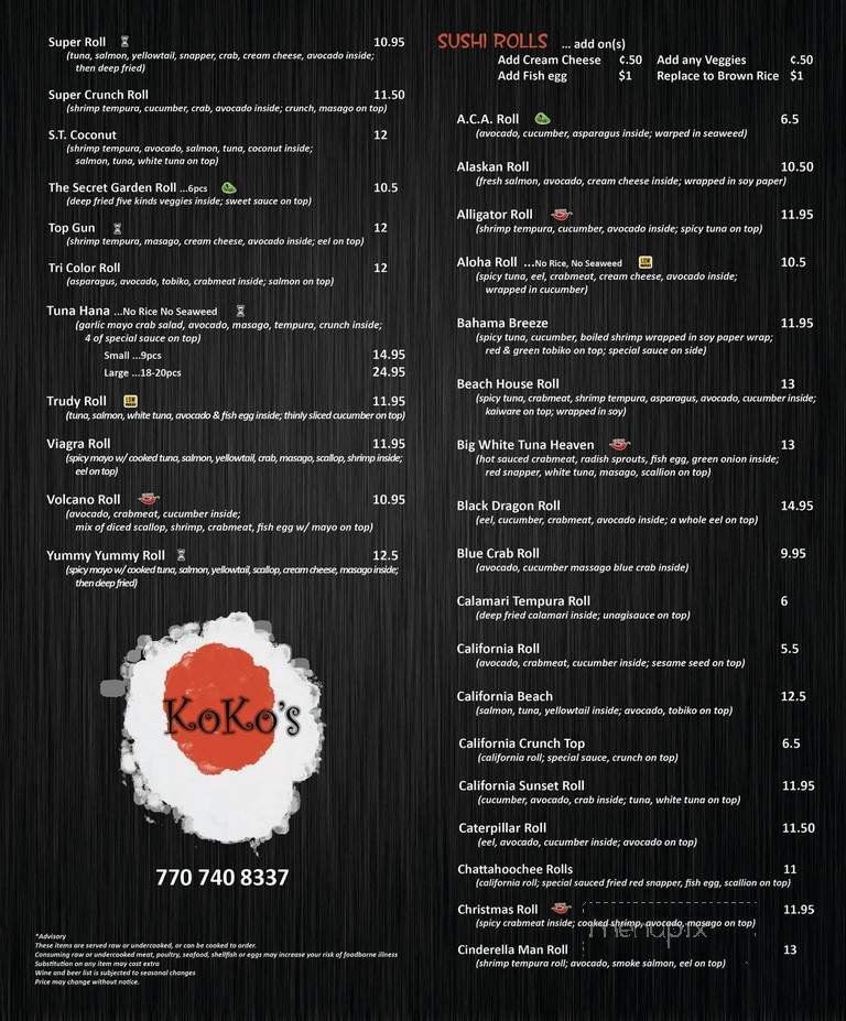 Menu page 3