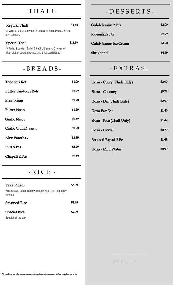 Menu page 1