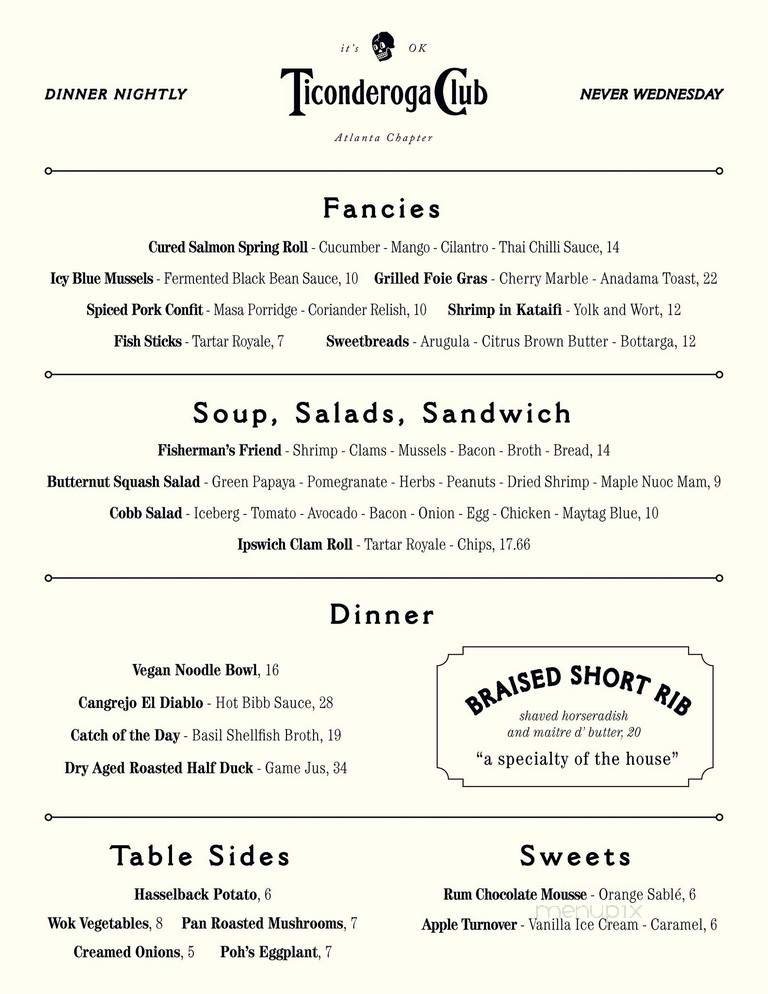 Menu page 1
