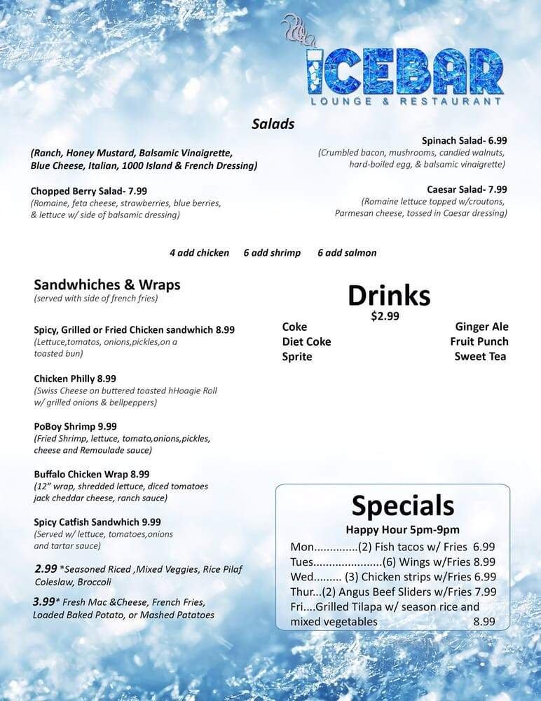Menu page 1
