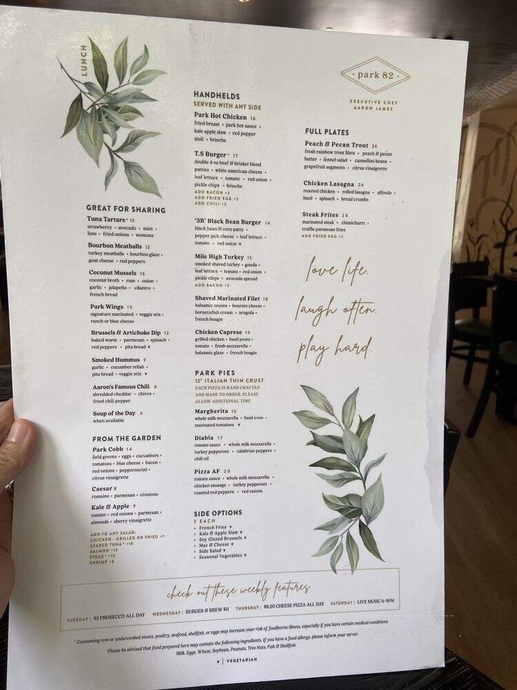 Menu page 1
