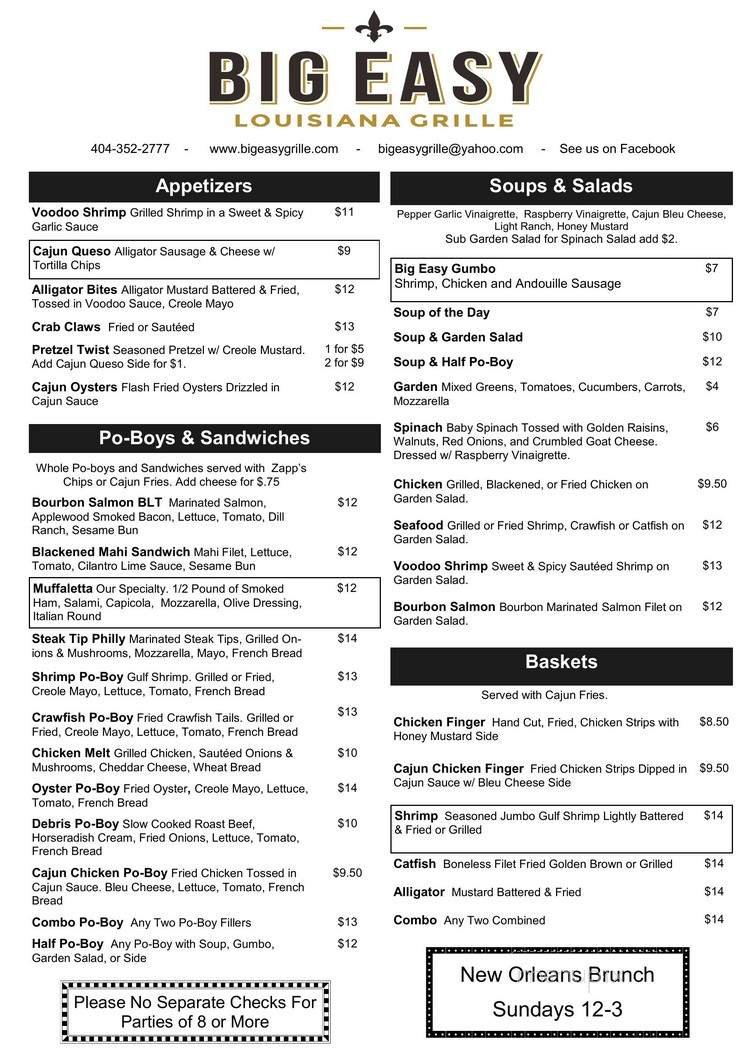 Menu page 1