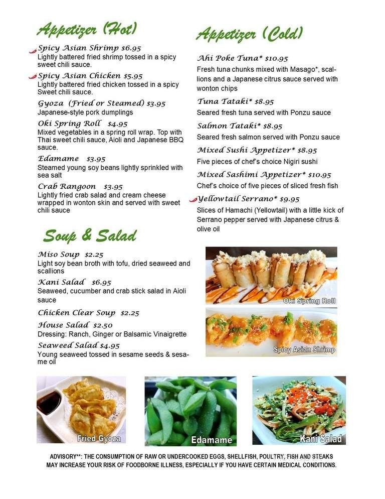 Menu page 1