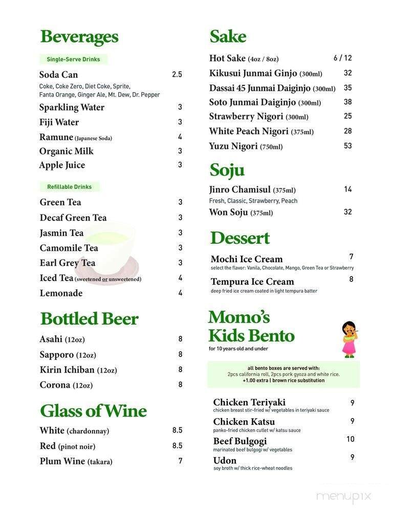 Menu page 1
