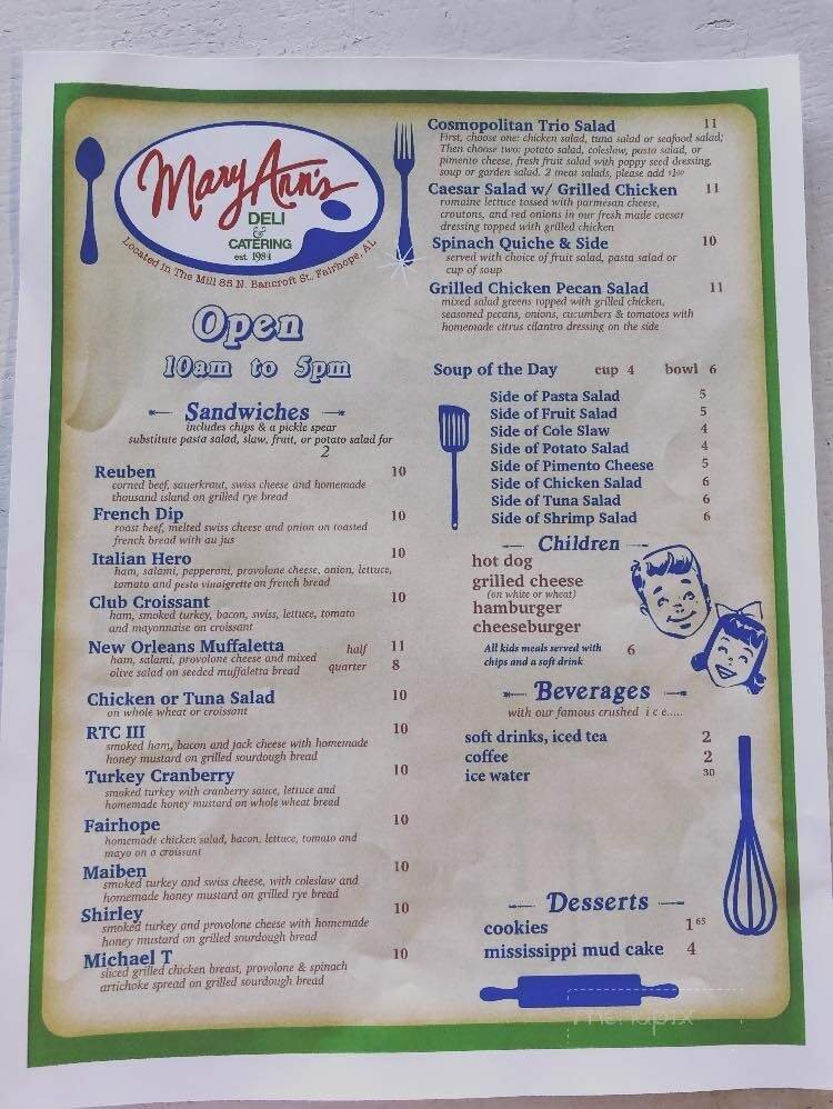 Menu page 1