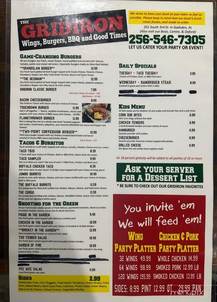 Menu page 7