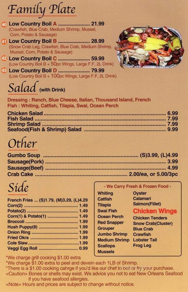 Menu page 1
