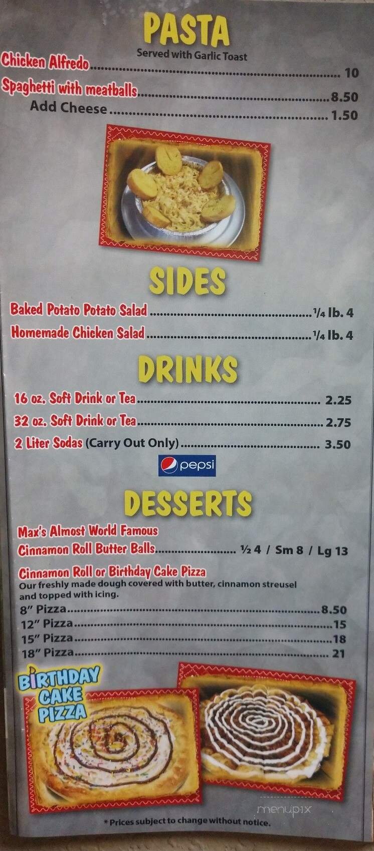 Menu page 2