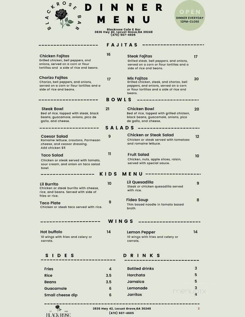 Menu page 2