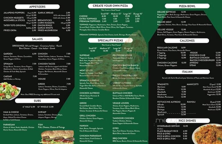 Menu page 1