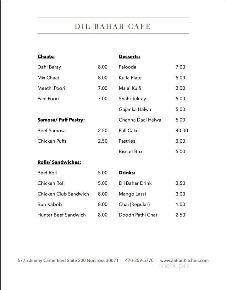 Menu page 1