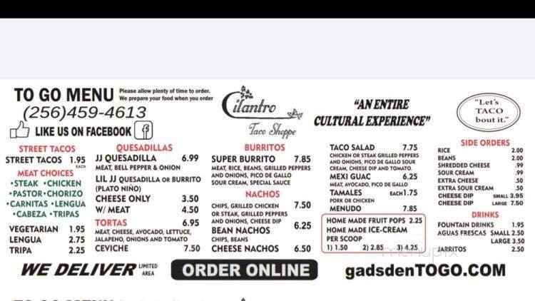 Menu page 1