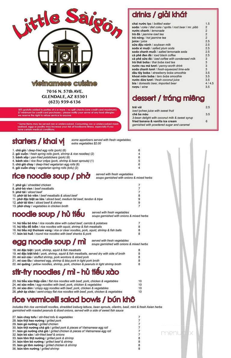 Menu page 1