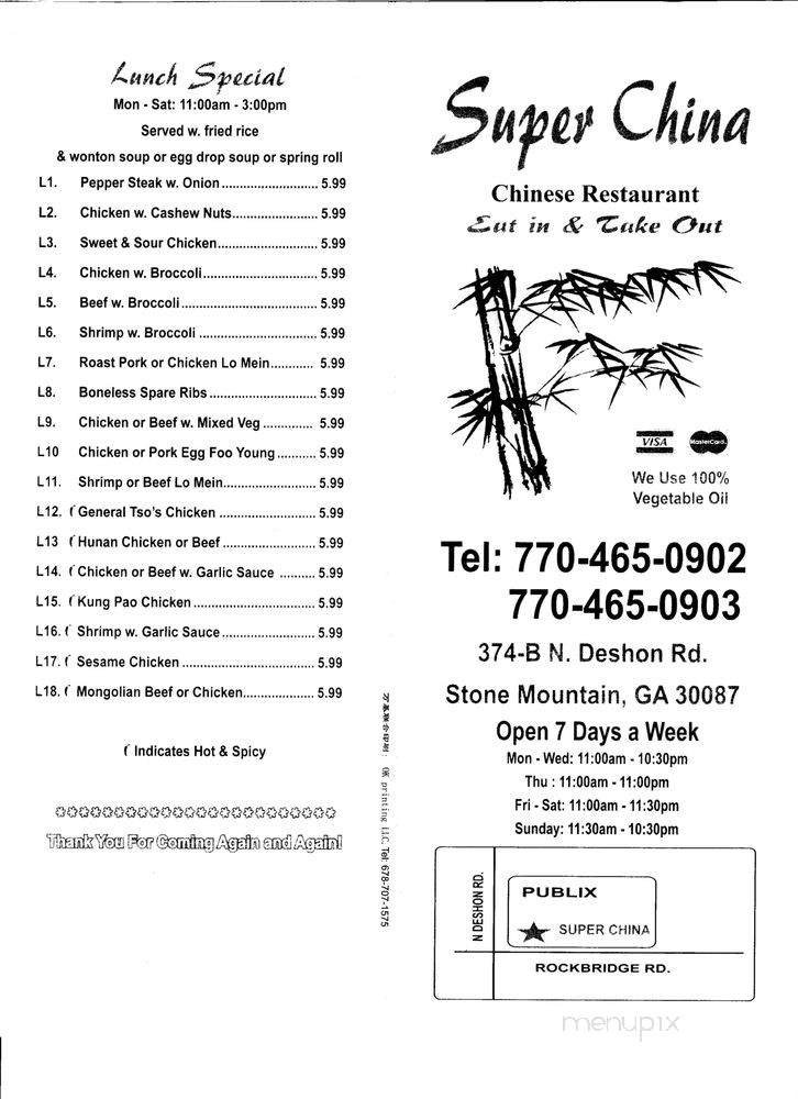 Menu page 1