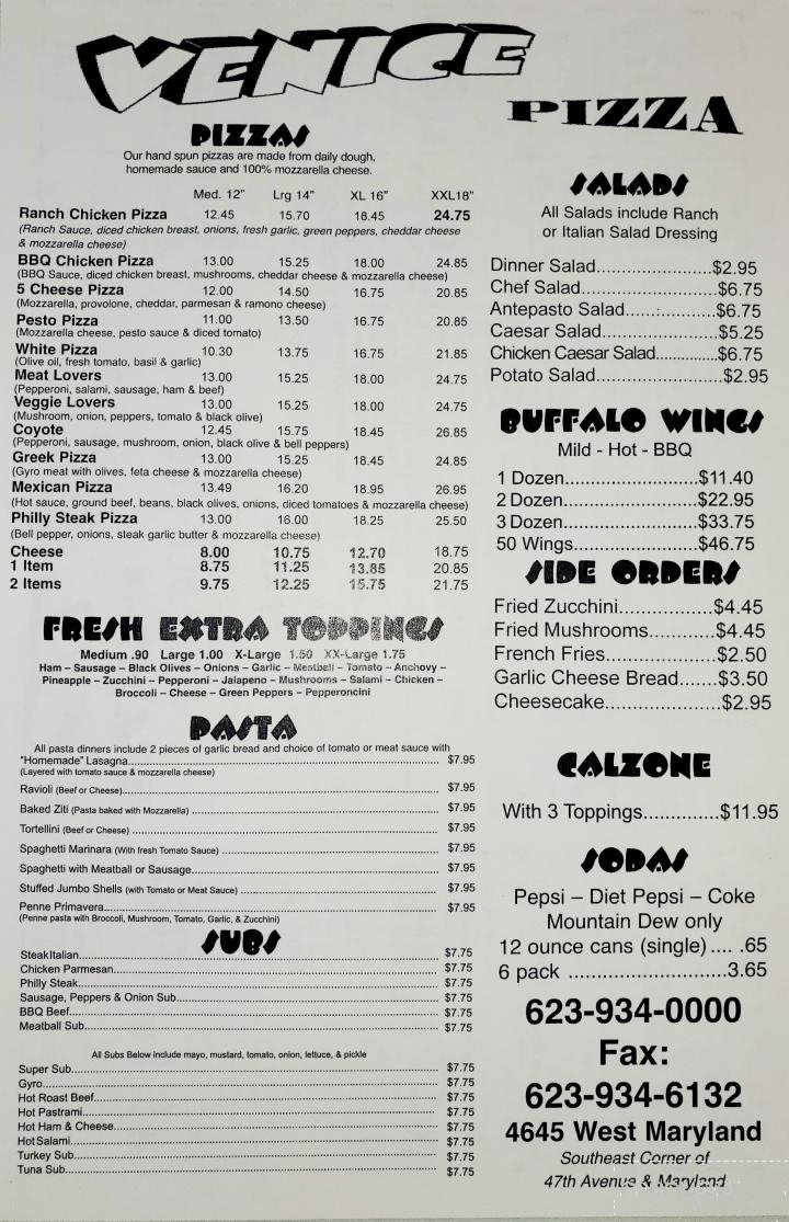 Menu page 1