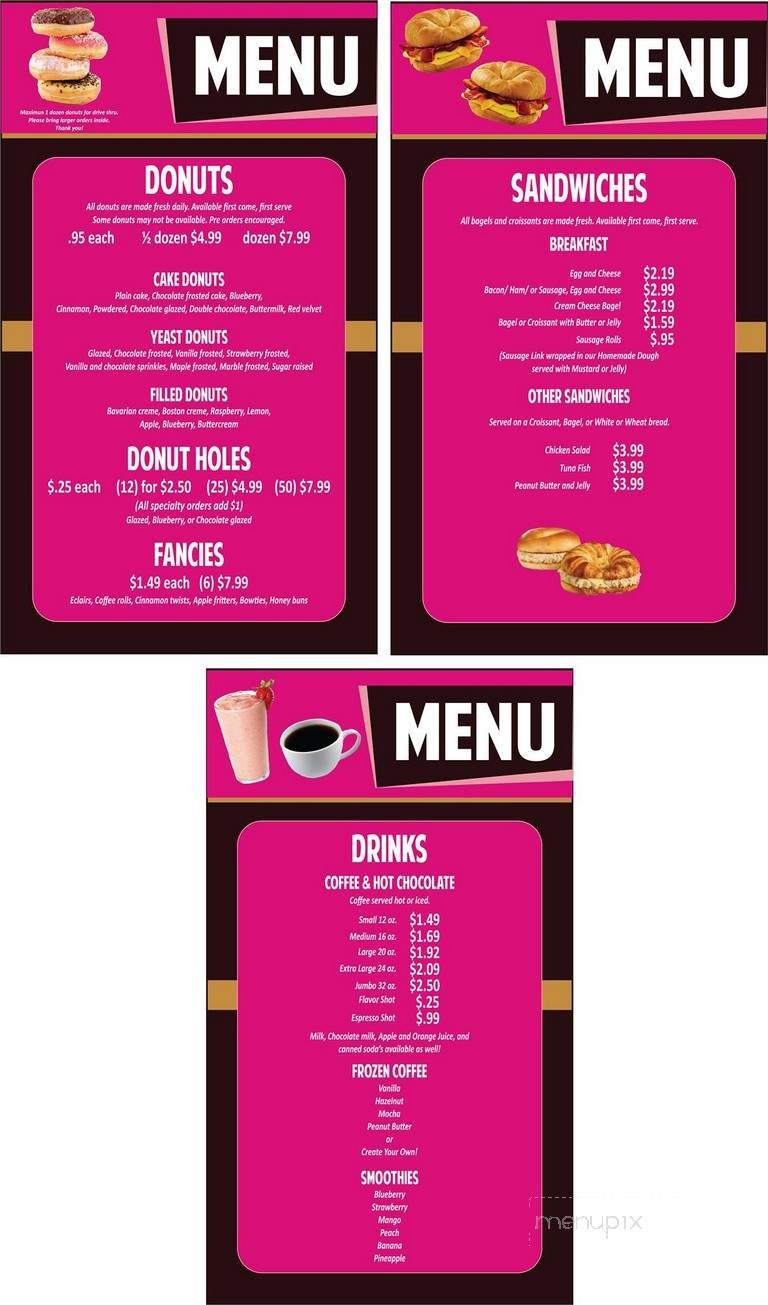 Menu page 1