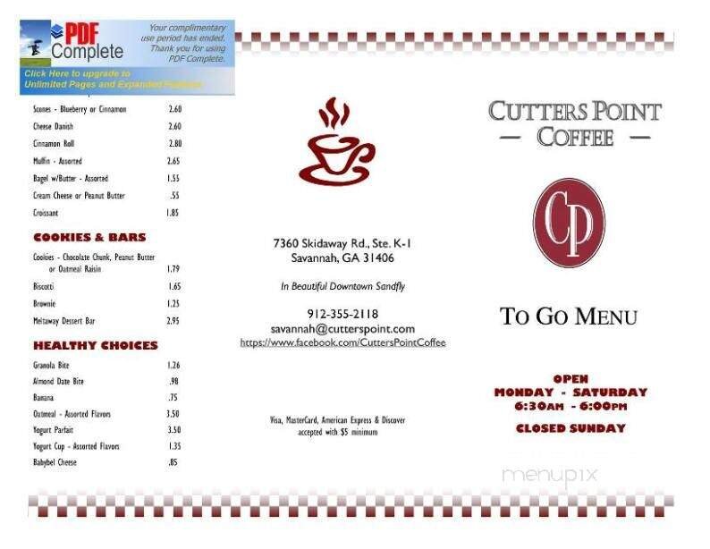 Menu page 1