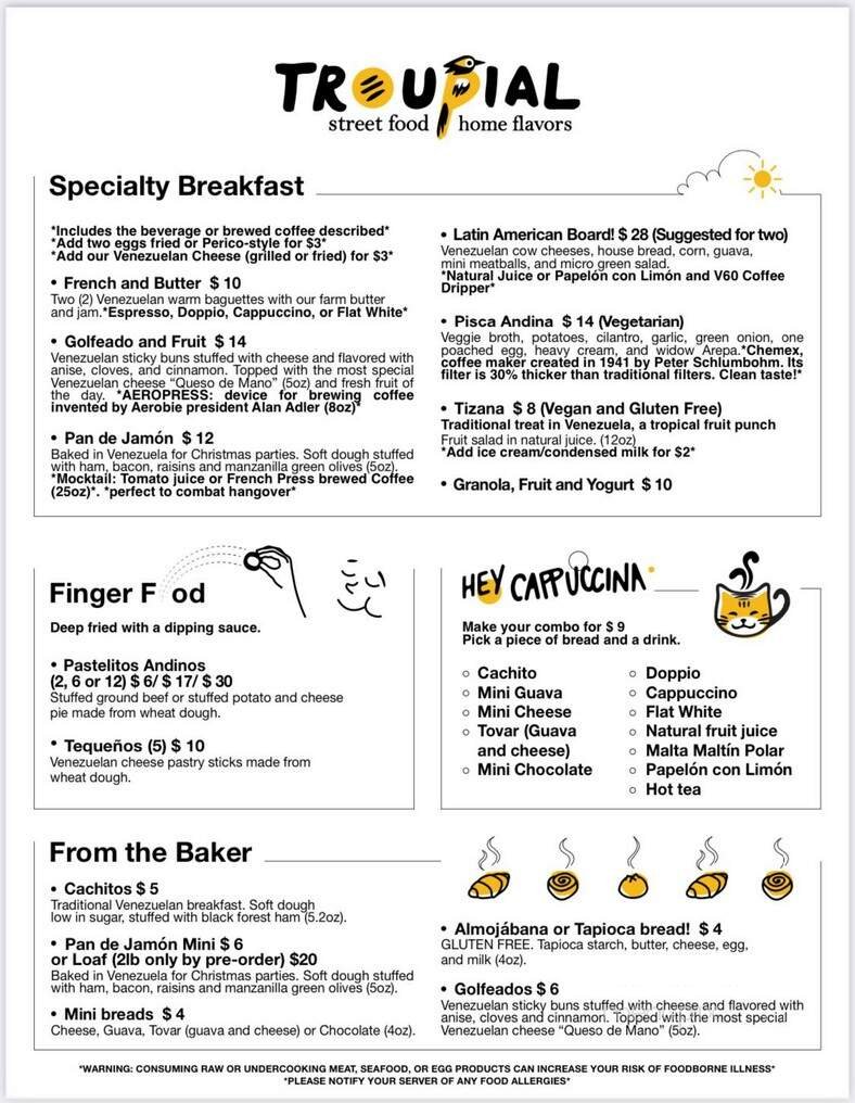 Menu page 1
