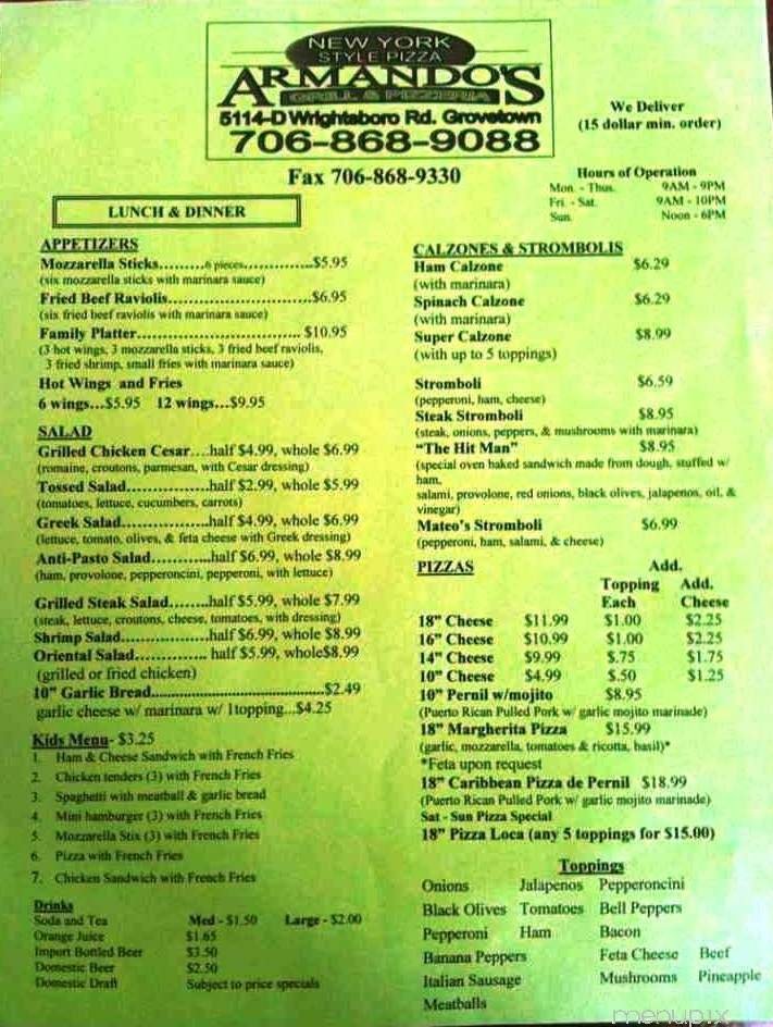 Menu page 1
