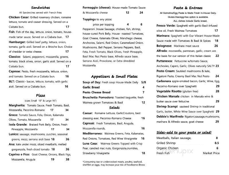 Menu page 1
