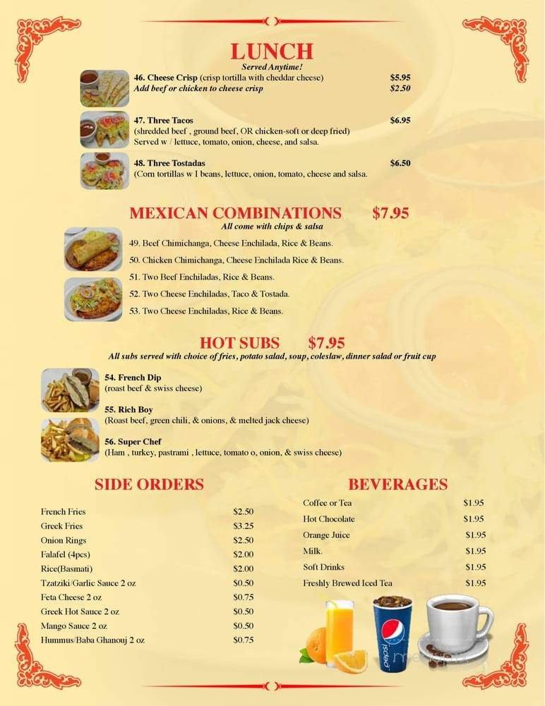 Menu page 1