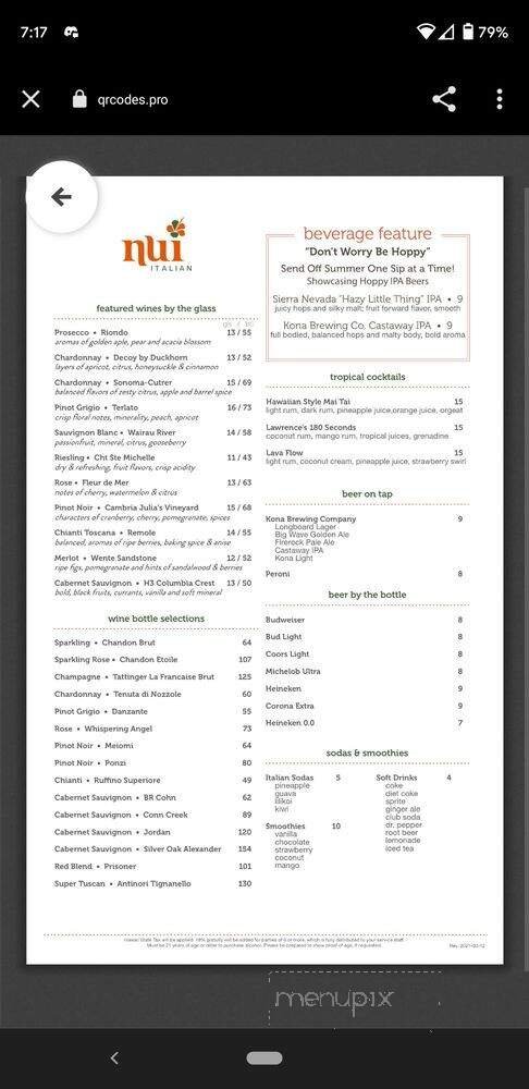 Menu page 1
