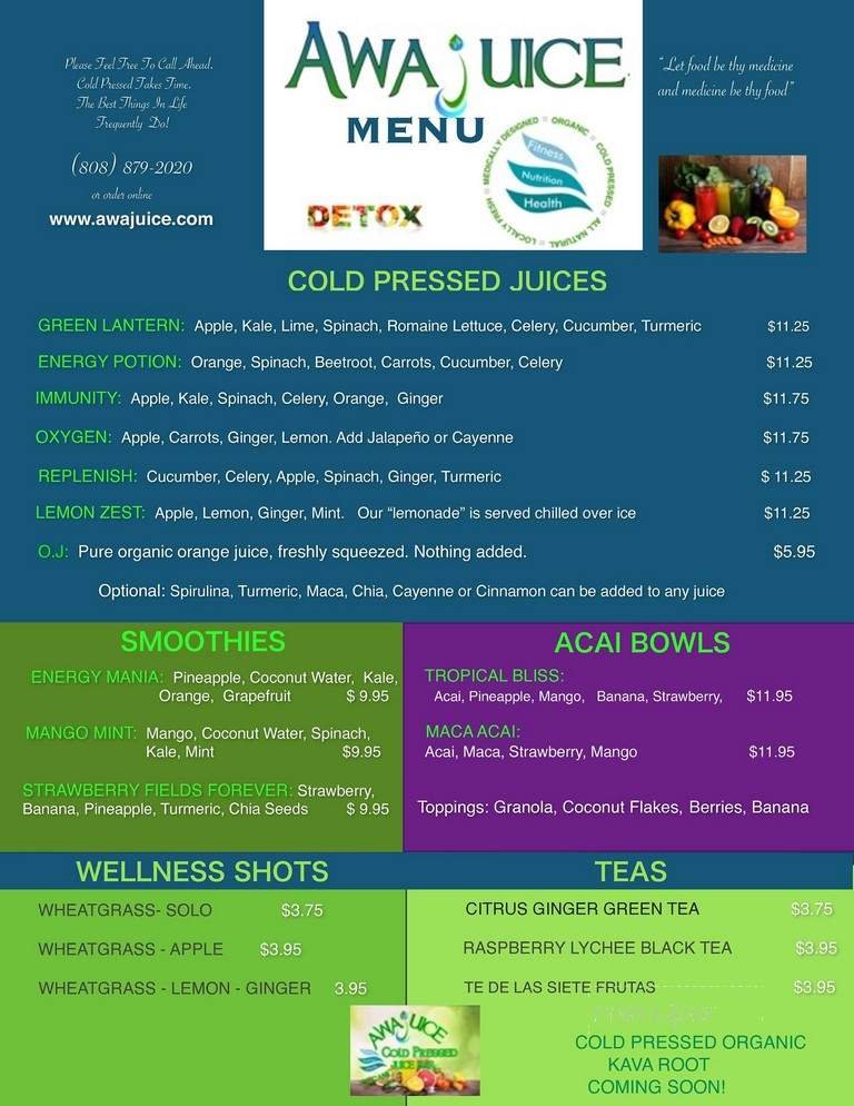 Menu page 1
