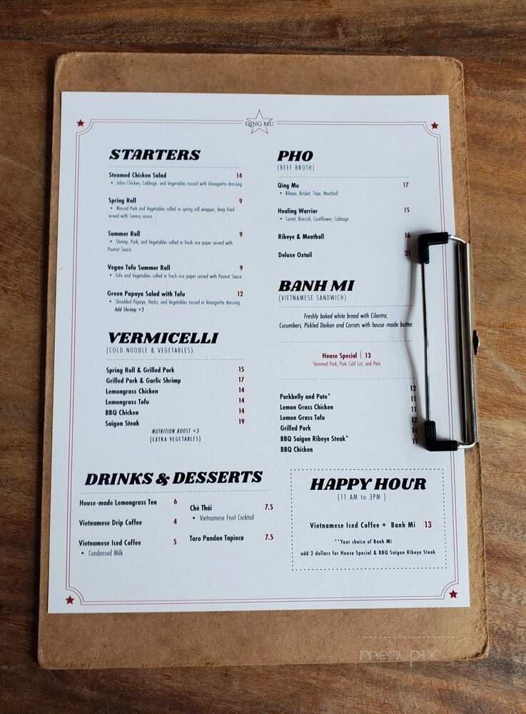 Menu page 1