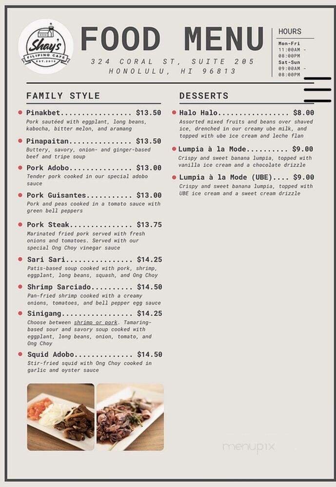 Menu page 2